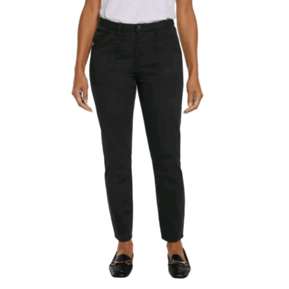 Banana Republic Women's High Rise Twill Cotton Pant, Size 10 Black